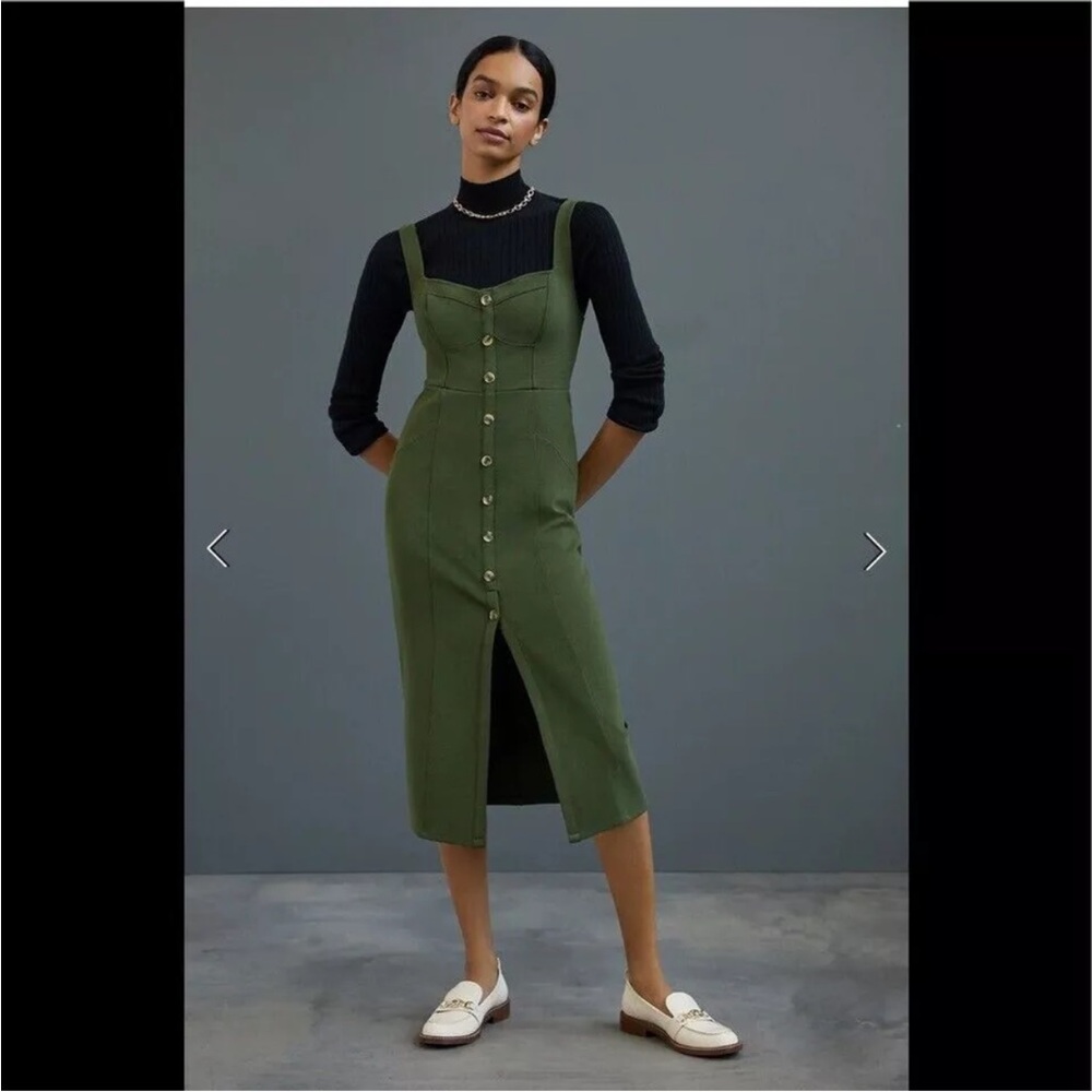 Anthropologie Maeve Green Pencil Dress